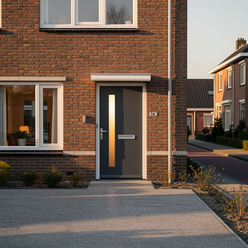 Witte kunststof voordeur met paneelwerk en SKG-slot