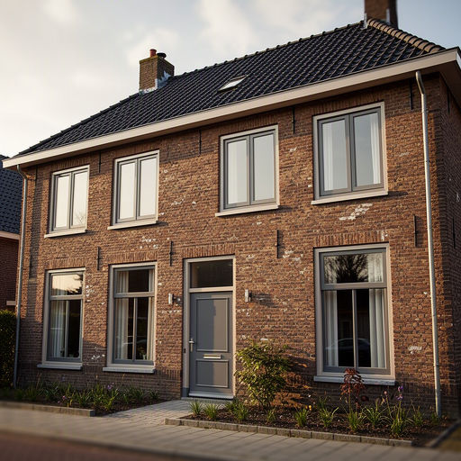 Kunststof kozijnen aan de voorgevel van een woning in Heemstede