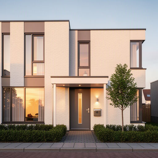 Kunststof voordeur aan de voorgevel van een woning in Heemstede