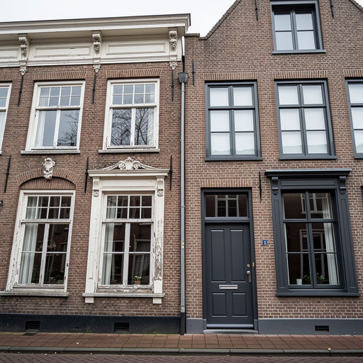 Monteur plaatst kunststof kozijnen bij een woning in Heemstede
