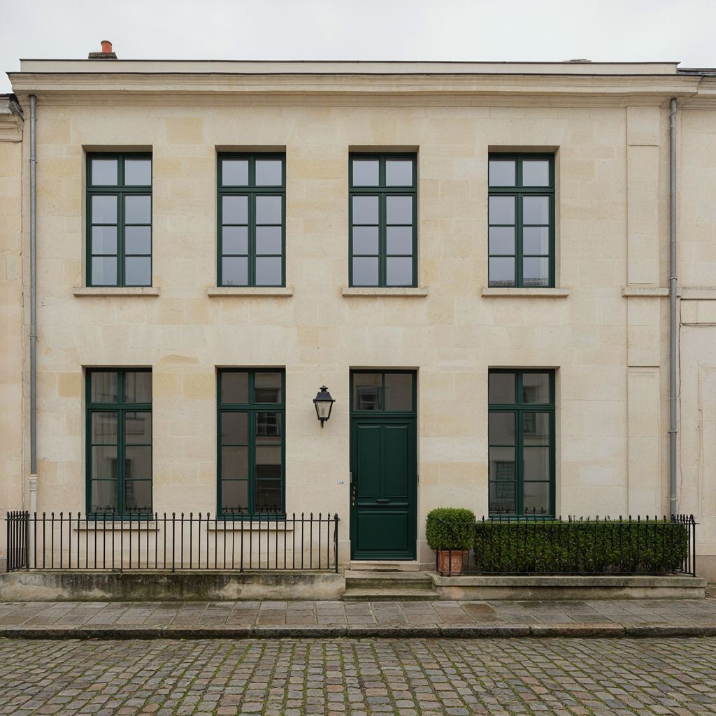 Monumentaal herenhuis in Haarlem voorzien van donkergroene kunststof kozijnen met een klassieke uitstraling