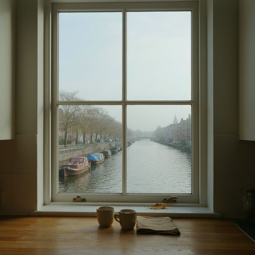 Lichte woonkamer in Noordwijkerhout met een weids uitzicht door een grote kunststof schuifpui naar de tuin
